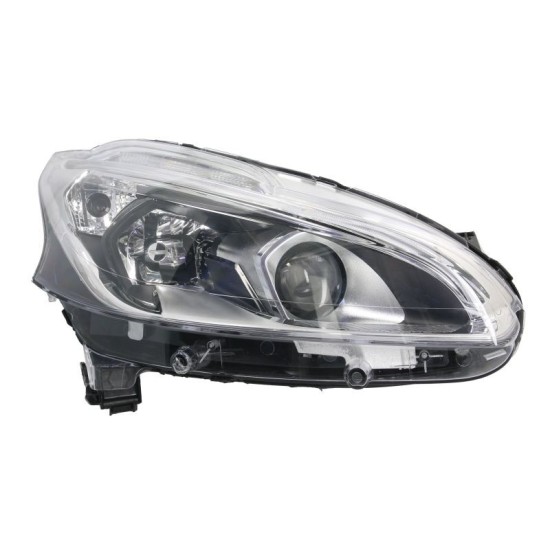 Far dreapta H7/LED/PY21W, electric, cu motor, culoare interior negru, culoare semnalizator: transparent potrivit PEUGEOT 208
