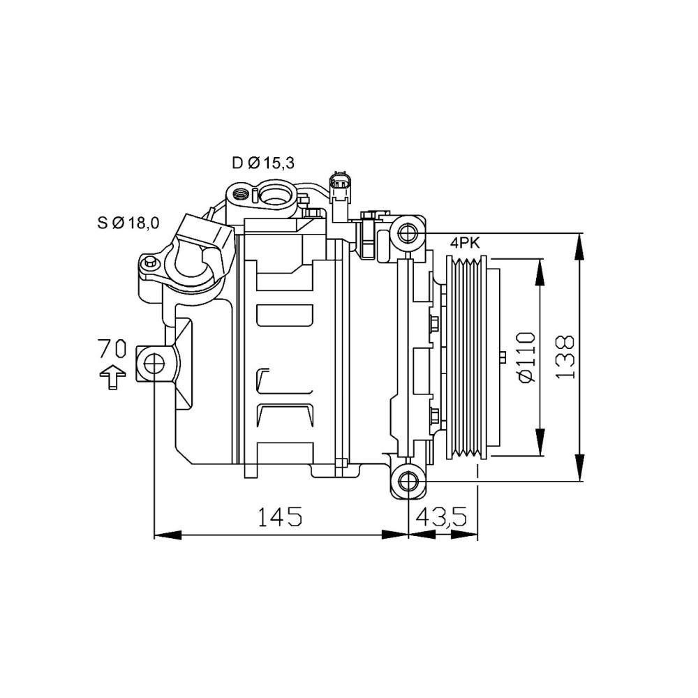 Compresor aer conditionat AC potrivit BMW Seria 7 (E65, E66, E67) 3.6-6.0 07.01-08.08