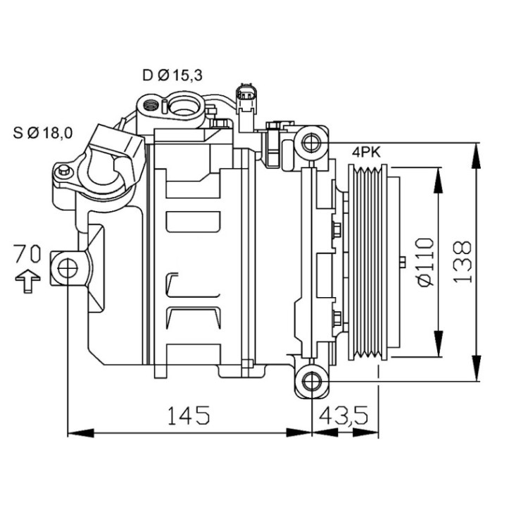 Compresor aer conditionat AC potrivit BMW Seria 7 (E65, E66, E67) 3.6-6.0 07.01-08.08