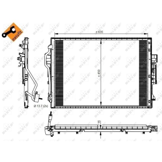 Radiator AC condensator aluminiu potrivit MERCEDES S (C216), S (W221) 2.2D-6.2 10.05-12.13