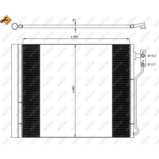 Radiator AC condensator cu uscator potrivit BMW Seria 5 (F10), 5 (F11) 1.6/2.0 10.10-02.17