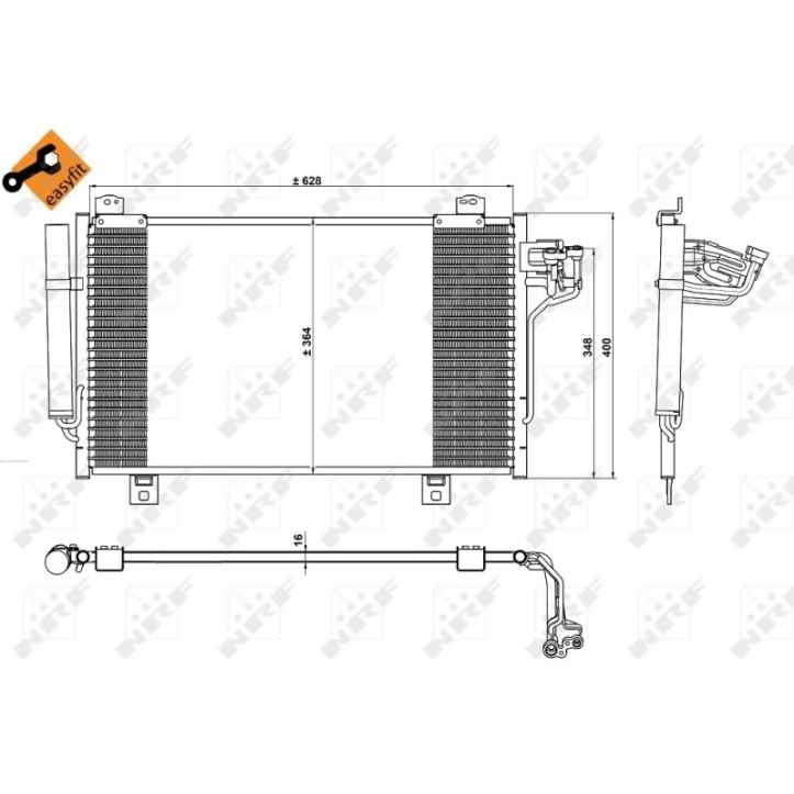 Radiator AC condensator cu uscator potrivit MAZDA 3, 6 1.5D/2.2D 08.12-