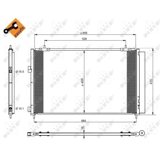 Radiator AC condensator cu uscator potrivit TOYOTA RAV 4 IV 2.0-2.5 12.12-