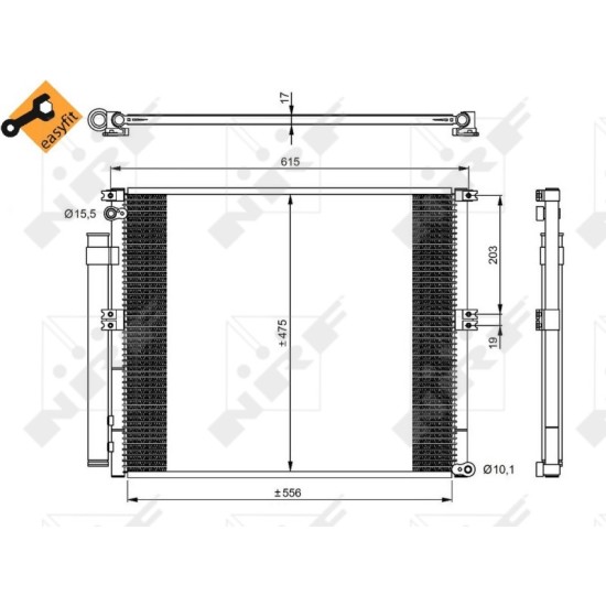 Radiator AC condensator cu uscator potrivit TOYOTA LAND CRUISER PRADO 3.0D 09.02-12.10