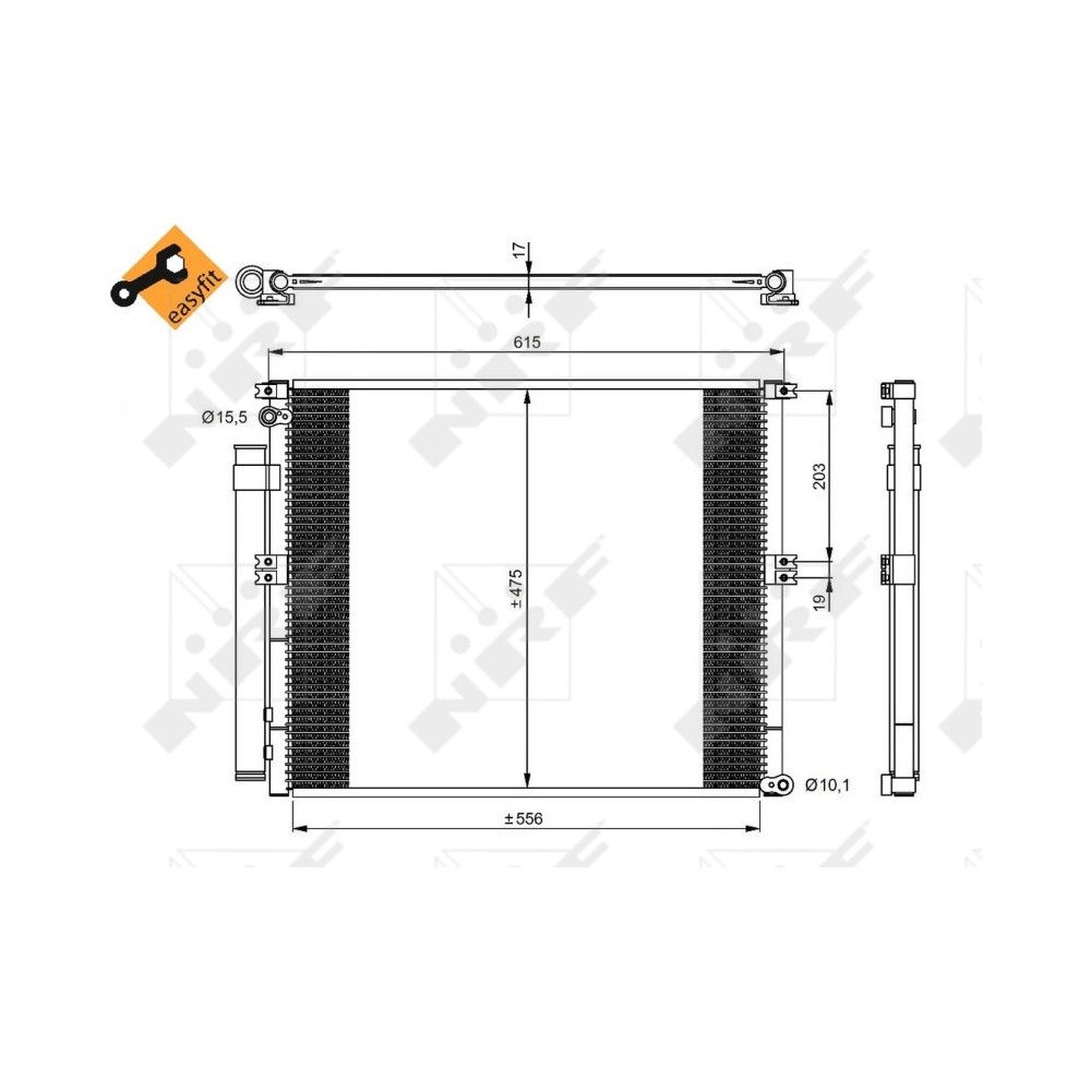 Radiator AC condensator cu uscator potrivit TOYOTA LAND CRUISER PRADO 3.0D 09.02-12.10