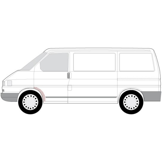 Segment reparatie aripa Stanga (partea interioara, aparatoare de noroi) potrivit VW TRANSPORTER IV 1990-2003