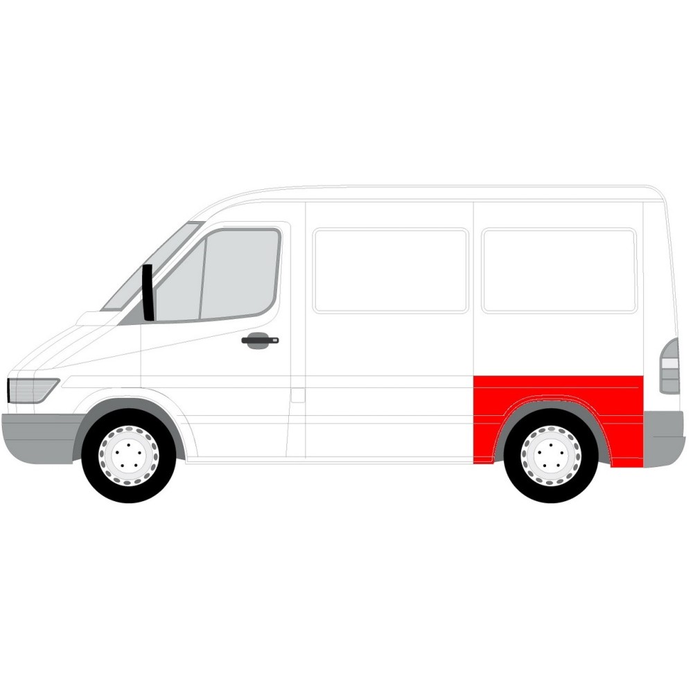 Aripa spate stanga scurt model, lungime 80mm MERCEDES SPRINTER, VW LT intre 1995-2006