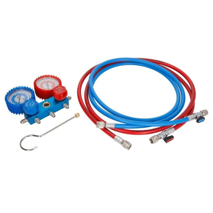 Kit testare scurgeri ERRECOM , tip refrigerant R12/R134a cu manometre si seturi de presiune