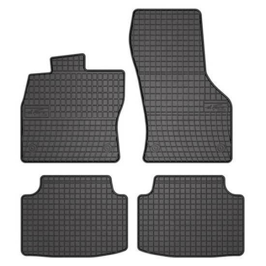Set covorase cauciuc 4 piese BASIC, fata/spate negru, potrivit VW PASSAT ALLTRACK B8, PASSAT B8 08.14- / break