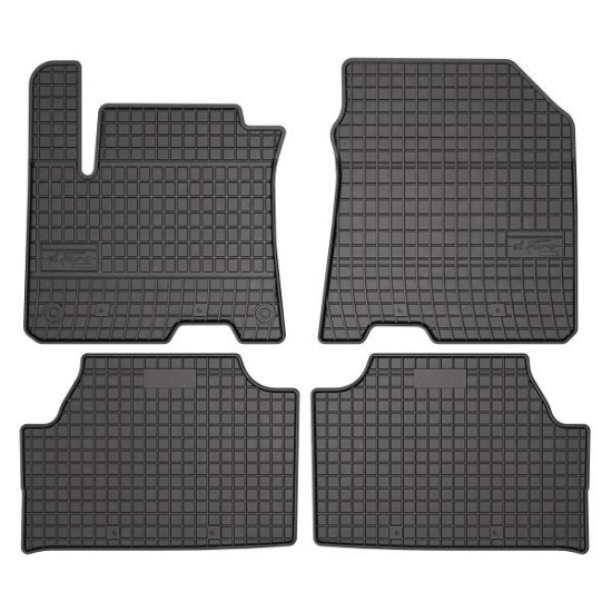 Set covorase cauciuc 4 piese BASIC, fata/spate negru, potrivit HYUNDAI KONA 06.17-