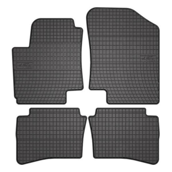 Set covorase cauciuc 4 piese BASIC, fata/spate negru, potrivit HYUNDAI I20 I 08.08-12.15, Liftback
