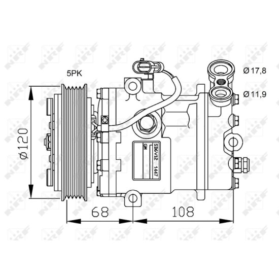 Compresor aer conditionat AC potrivit OPEL COMBO TOUR, COMBO/MINIVAN, CORSA C, TIGRA 1.2/1.4 09.00-