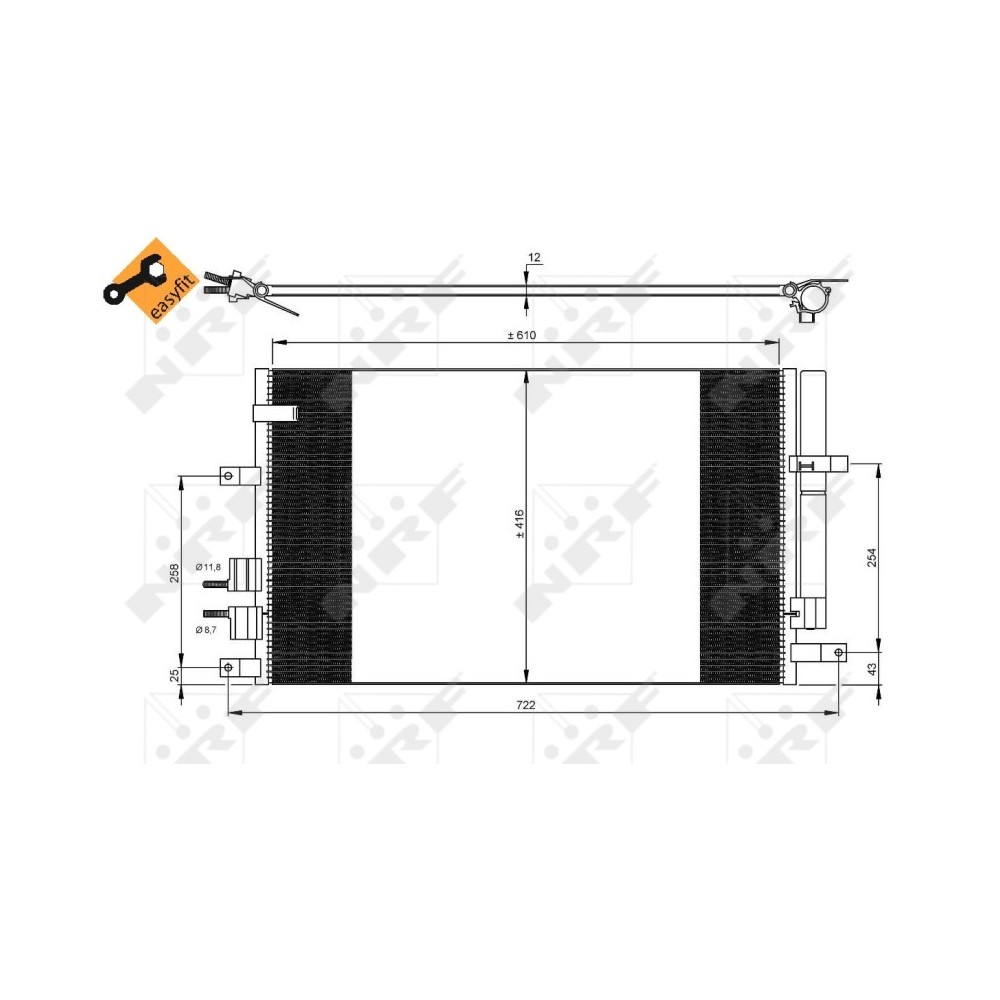Radiator AC condensator cu uscator potrivit ALFA ROMEO 159, BRERA, SPIDER 1.8-3.2 06.05-12.12