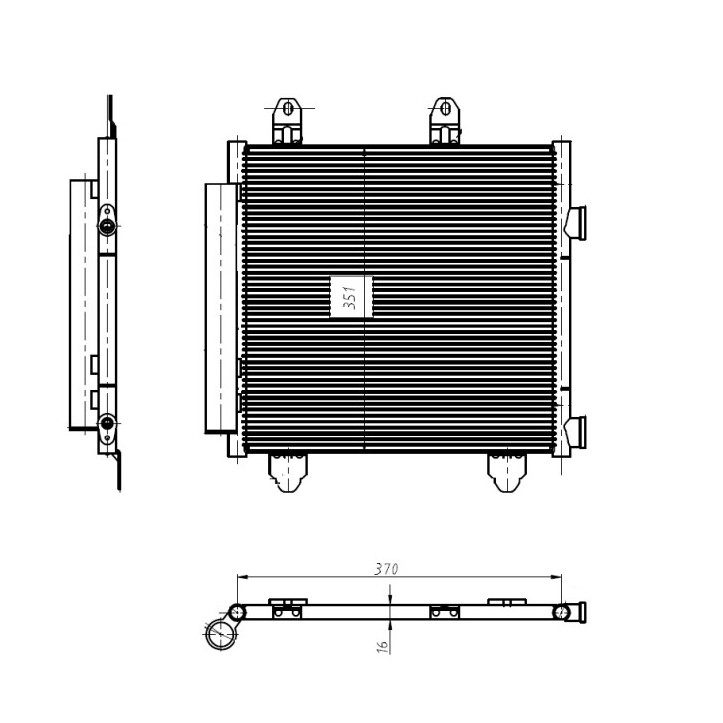 Radiator AC condensator cu uscator potrivit CITROEN C1, PEUGEOT 107, TOYOTA AYGO 1.0/1.2/1.4D 06.05-