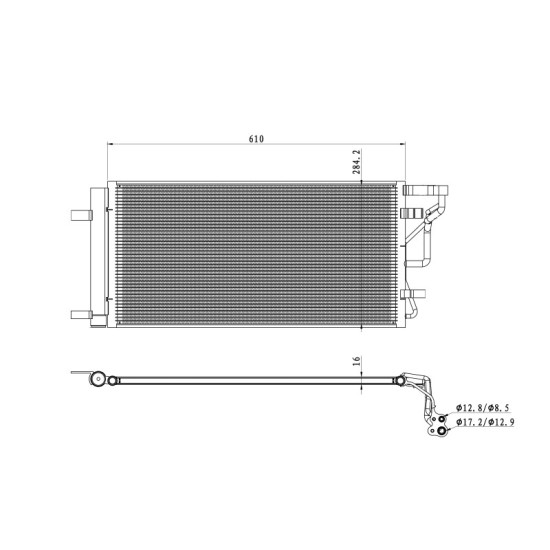 Radiator AC condensator cu uscator potrivit HYUNDAI I30 1.4/1.6D 11.16-