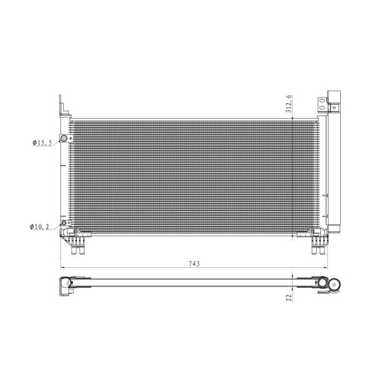 Radiator AC condensator cu uscator potrivit LEXUS RX 3.5H 10.15-