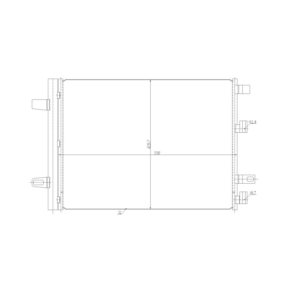 Radiator AC condensator cu uscator potrivit MERCEDES A (V177), A (W177), B SPORTS TOURER (W247), CLA (C118)