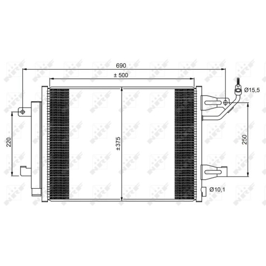 Radiator AC condensator cu uscator potrivit MITSUBISHI COLT CZC VI, COLT VI, SMART FORFOUR 1.1-1.5D 01.04-06.12