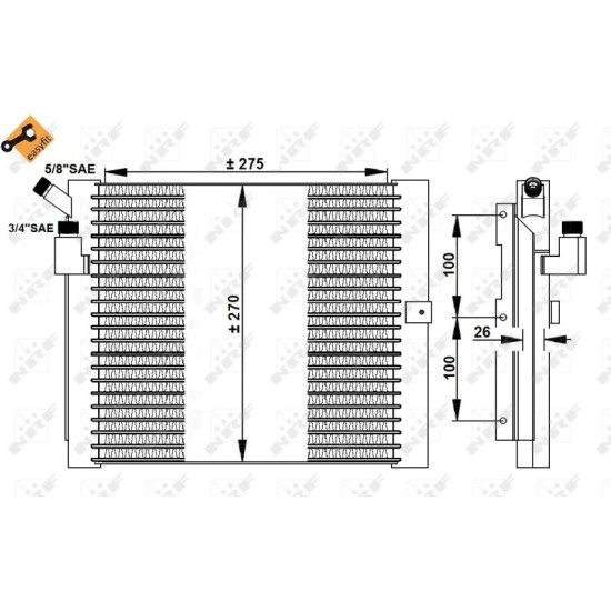 Radiator AC condensator Porsche 911 (964) - 3.3 Turbo / 911 (993) - 3,8 Carrera RS 4 '90-'97